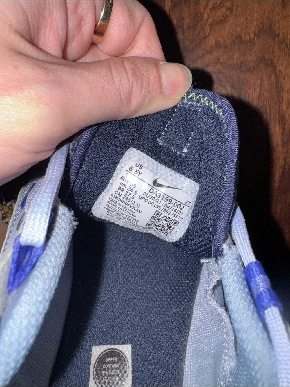Nike Kids Gray & Navy Sneakers with Purple Accents